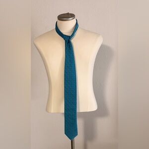 Robert Talbott Estate Teal Micro-Pattern 100% Silk Tie 59”